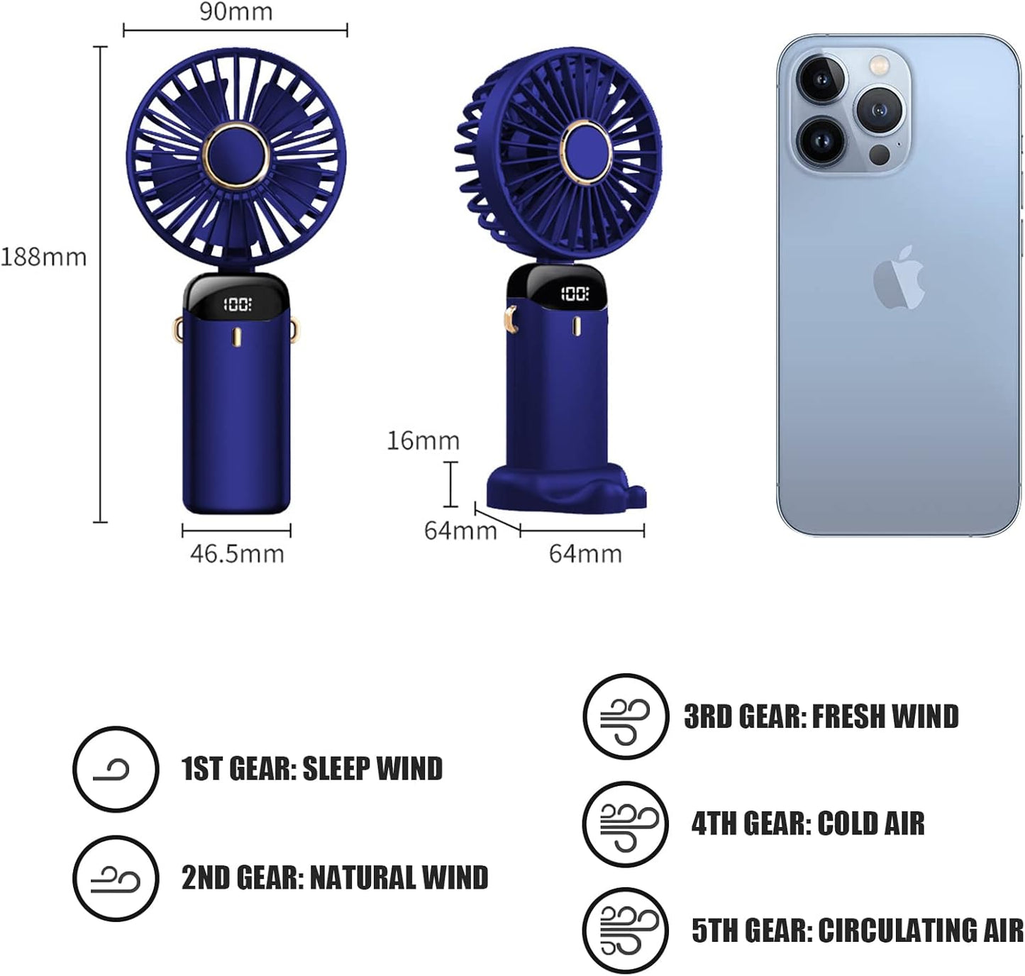 3 Hand Held Portable Fans